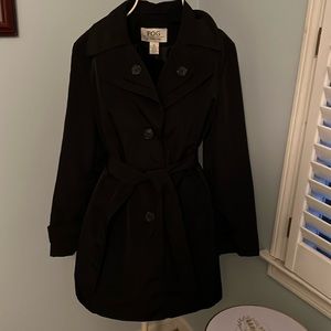 London Fog black trench coat